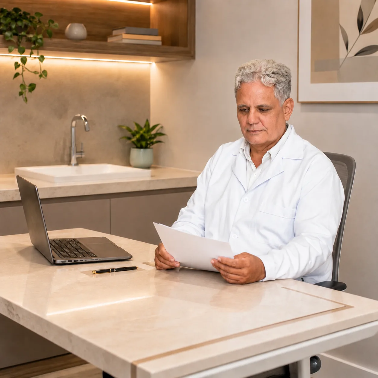 Dr. Marcello em seu consultório